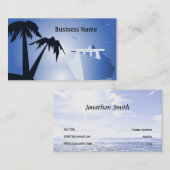 Carte De Visite Île tropicale et paquebot de croisière (Devant / Derrière)