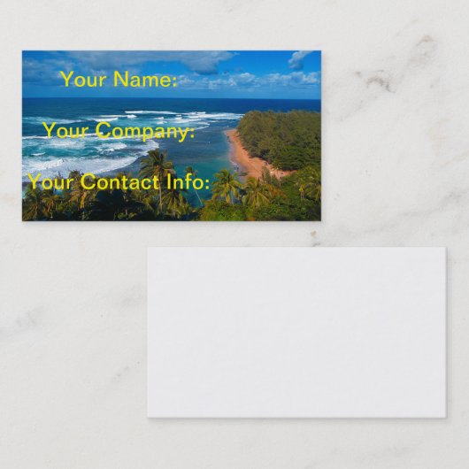 Carte De Visite Île tropicale hawaïenne (Devant / Derrière)