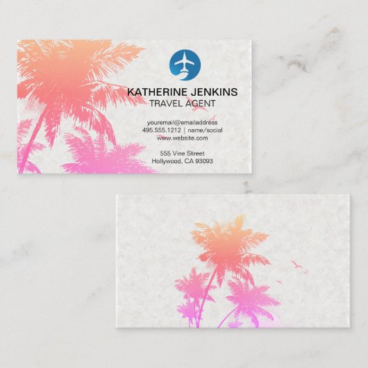 Carte De Visite Île tropicale | Logo du plan (Devant / Derrière)