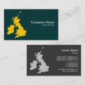 Carte De Visite Îles britanniques - Ambre et vert foncé (Devant / Derrière)