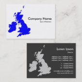 Carte De Visite Îles britanniques - Bleu (Devant / Derrière)