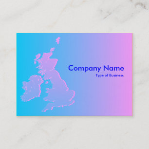 Carte De Visite Îles britanniques Bleu ombragé à rose