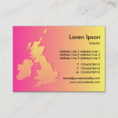 Carte De Visite Îles Britanniques Crimson ombragé et Jaune (Dos)