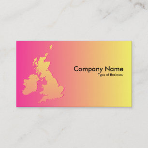 Carte De Visite Îles Britanniques Crimson ombragé et Jaune