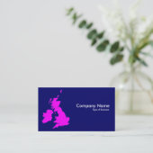 Carte De Visite Îles britanniques - Magenta sur le bleu foncé (Debout devant)