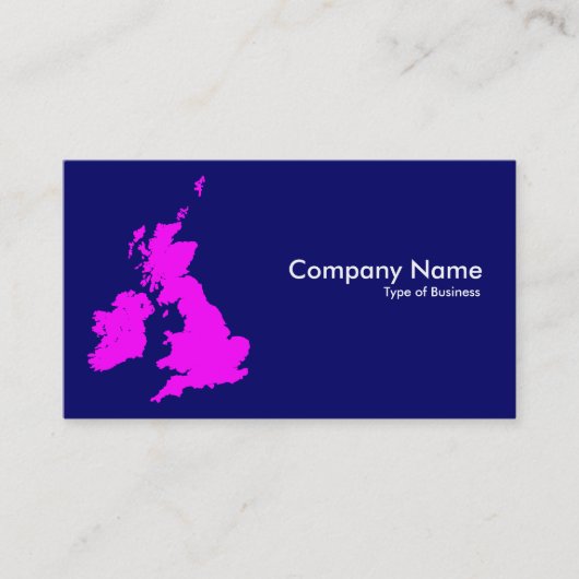Carte De Visite Îles britanniques - Magenta sur le bleu foncé (Devant)