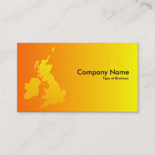 Carte De Visite Îles Britanniques Ombragées orange et jaune