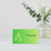 Carte De Visite Îles Britanniques ombrées vert à vert (Debout devant)