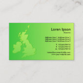 Carte De Visite Îles Britanniques ombrées vert à vert (Dos)