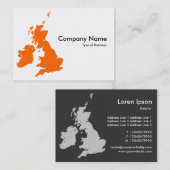 Carte De Visite Îles britanniques - Orange (Devant / Derrière)