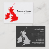 Carte De Visite Îles britanniques - Rouge (Devant / Derrière)