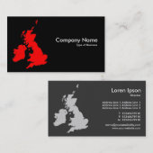 Carte De Visite Îles britanniques - Rouge sur Noir (Devant / Derrière)