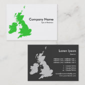 Carte De Visite Îles britanniques - Vert (Devant / Derrière)