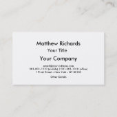 Carte De Visite Illusion optique noire et blanche à la mode et (Dos)