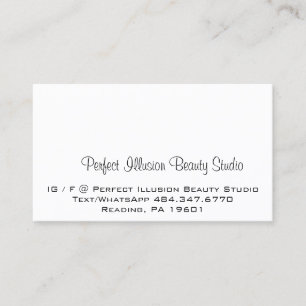 Carte De Visite Illusion Parfaite Beauté Studio Services Black Whi