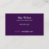 Carte De Visite Illusions - directeur Tech Lighting Design (Dos)