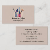 Carte De Visite Illustrated Cosmetic, Make-up Stylist (Devant / Derrière)