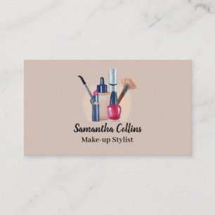 Carte De Visite Illustrated Cosmetic, Make-up Stylist