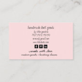 Carte De Visite Illustrated Sheep Knitting Pink Business (Dos)