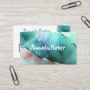 Carte De Visite Illustrateur de code QR d'aquarelle personnalisée
