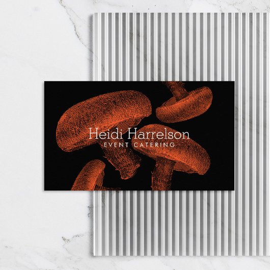 Carte De Visite Illustration à l'écran de champignons orange/noir