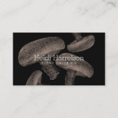Carte De Visite Illustration À L'Écran De Champignons Tan/Noir (Devant)