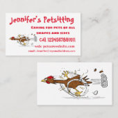 Carte De Visite Illustration amusante de poulet cool (Devant / Derrière)