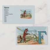 Carte De Visite Illustration ancienne de la pêche à la grenouille  (Devant / Derrière)