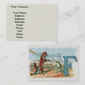 Carte De Visite Illustration ancienne de la pêche à la grenouille (Devant / Derrière)