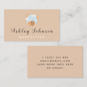 Carte De Visite Illustration Baby Bee Babysitter Thème de garde d' (Devant / Derrière)