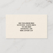 Carte De Visite Illustration Black Rabbit Floral Folk Art (Dos)