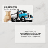 Carte De Visite Illustration Blue Truck | Boîtes (Devant / Derrière)