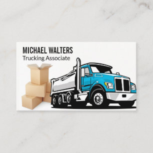 Carte De Visite Illustration Blue Truck   Boîtes