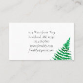 Carte De Visite Illustration botanique de l'aquarelle Plante de fo (Dos)