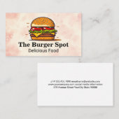 Carte De Visite Illustration Burger | Restaurant (Devant / Derrière)