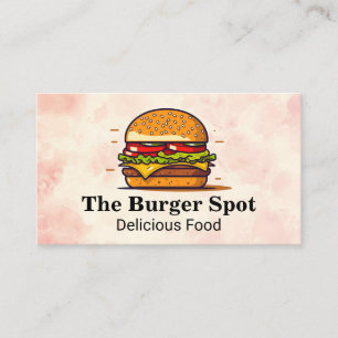 Carte De Visite Illustration Burger   Restaurant