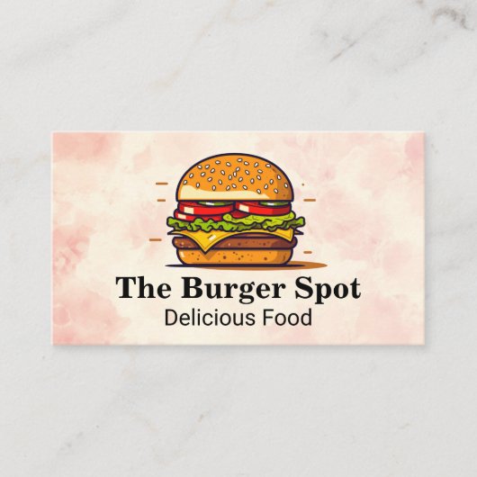 Carte De Visite Illustration Burger | Restaurant (Devant)