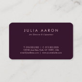 Carte De Visite Illustration chic de l'arbre rose vierge violet ma (Dos)