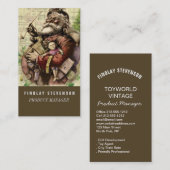 Carte De Visite Illustration classique de l'arbre du Père Noël joy (Devant / Derrière)