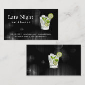 Carte De Visite Illustration Cocktail Drink | Bar Lounge (Devant / Derrière)