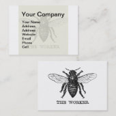 Carte De Visite Illustration d'abeille ouvrière vintage (Devant / Derrière)