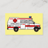 Carte De Visite Illustration d'ambulance (Dos)