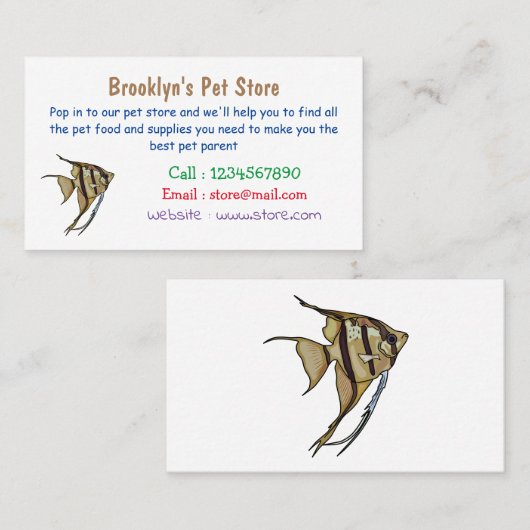 Carte De Visite Illustration d'angelfish (Devant / Derrière)