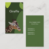 Carte De Visite Illustration d'animal de girafe (Devant / Derrière)