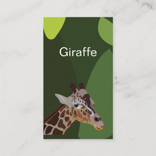 Carte De Visite Illustration d'animal de girafe (Devant)