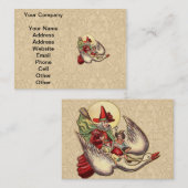 Carte De Visite Illustration d'antiquité de Mère Goose Child (Devant / Derrière)