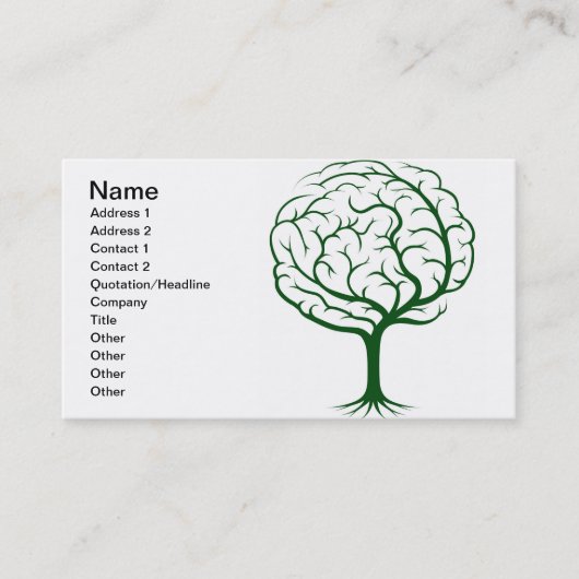 Carte De Visite Illustration d'arbre de cerveau (Devant)