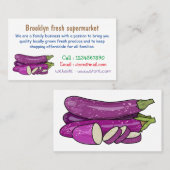 Carte De Visite Illustration d'aubergine (Devant / Derrière)