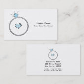 Carte De Visite Illustration de bague de fiançailles de mariage fa (Devant / Derrière)