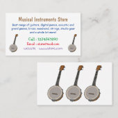 Carte De Visite Illustration de Banjo (Devant / Derrière)